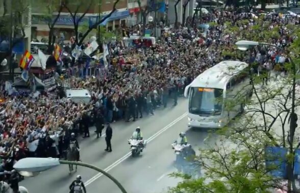 VIDEO Jucătorii Realului au ajuns la stadion în uralele a mii de suporteri