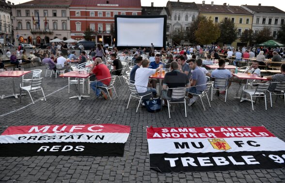 FOTO Suporterii lui Manchester United au golit toate dozatoarele de bere » "Diavolii" s-au simţit ca în Anglia la Cluj