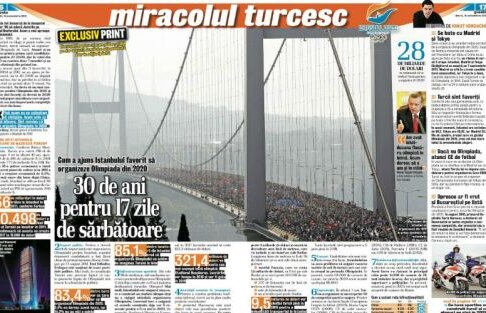 Doar în ediţia tipărită a Gazetei de azi: Cum a ajuns Istanbulul favorit să organizeze Olimpiada din 2020
