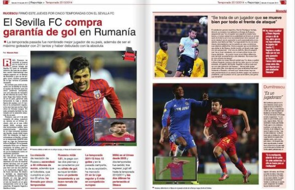 FOTO Rusescu e deja vedetă la Sevilla » Golgheterul Ligii 1 deschide noul număr al revistei clubului