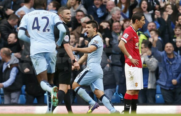 VIDEO A patra la rînd! Manchester City cîştigă din nou în faţa lui United, scor 1-0! "Diavolii" au jucat mai bine de o repriză în 10 oameni