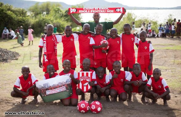 GALERIE FOTO O echipă din Kenya joacă în echipamentul lui Dinamo » Gest caritabil făcut de alb-roşii