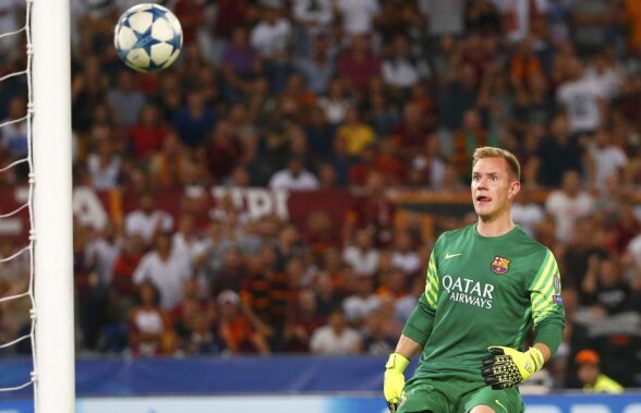 VIDEO + FOTO Ter Stegen, ironizat după ce Florenzi i-a dat gol de la Ploiești » Cum poate fi ținut portarul Barcelonei pe linia porții