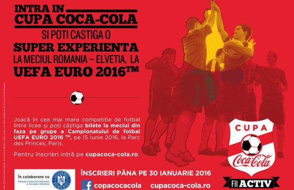 S-a dat startul la înscrieri pentru o nouă ediție a Cupei Coca-Cola