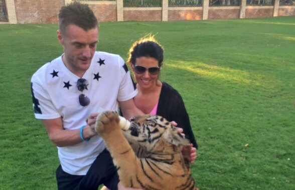 Tigrul hrănit de "vulpe" » Jamie Vardy nu are frică de nimic: a dat de mâncare unui animal periculos