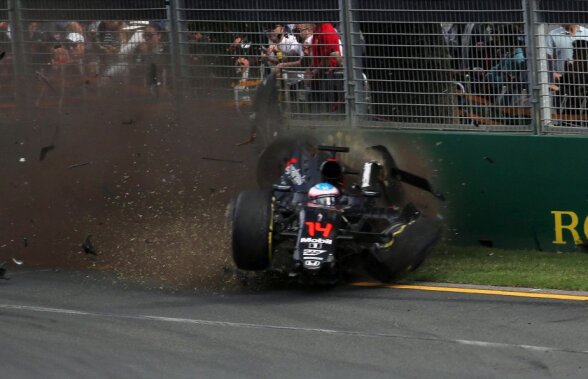 Miracol! Fernando Alonso a scăpat nevătămat după un accident violent. Rosberg s-a impus la Melbourne