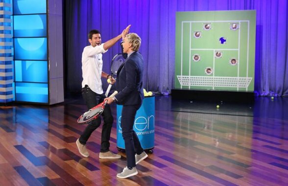 VIDEO Djokovici a făcut spectacol în show-ul TV al lui Ellen DeGeneres » Ce provocare a primit