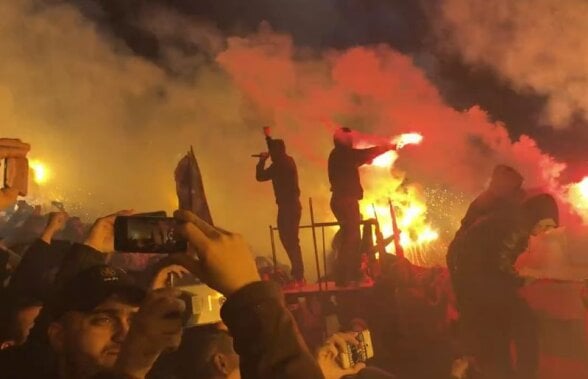 VIDEO Fanii Stelei au lipsit de la derby, dar au făcut show în Cupa Bulgariei! Atmosferă incredibilă alături de suporterii lui ŢSKA