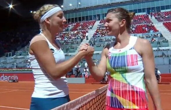 VIDEO Supermoment la finalul meciului dintre Halep și Bacsinszky! Adversara Simonei a felicitat-o în română » Dialogul surprins în direct de camerele TV 