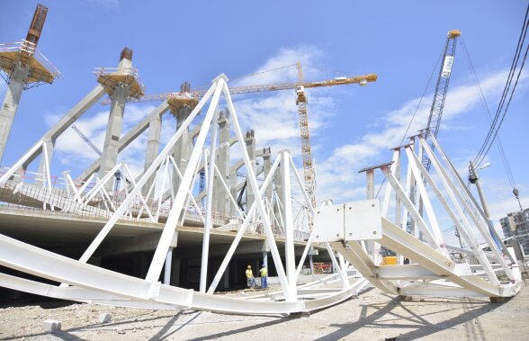 FOTO Lucrările la noul stadion "Ion Oblemenco" avansează rapid. Cum arăta ieri arena » Din păcate, pe șantier a avut loc și o tragedie