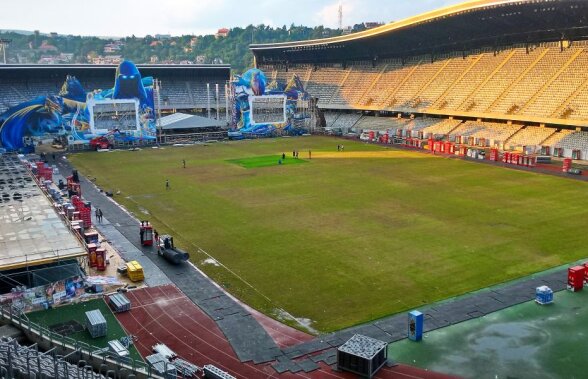 GALERIE FOTO Aici jucăm cu Muntenegru peste o lună » Gazonul de pe Cluj Arena este într-o stare deplorabilă