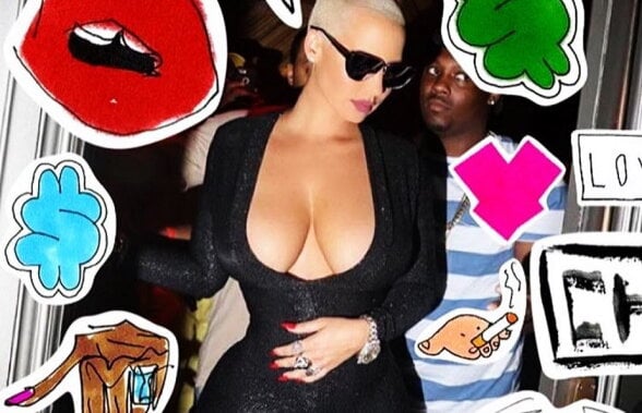 Amber Rose, decolteu de infarct la o ieșire în club