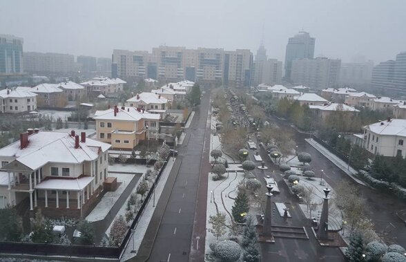 FOTO Surpriza pe care au avut-o tricolorii atunci când s-au trezit! La Astana a nins!