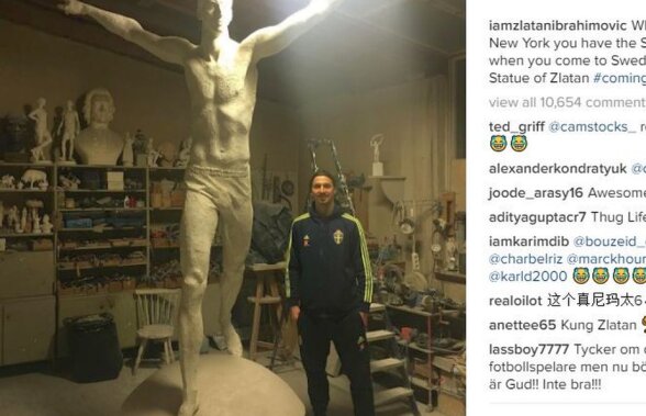 FOTO Zlatan și-a vizitat statuia din Suedia și a oferit o reacție fabuloasă :)