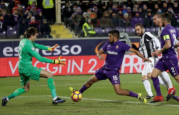 VIDEO Dublu reflex salvator! Tătărușanu a fost erou în fața lui Higuain și Chiellini: Fiorentina a sufocat liderul, 2-1 cu Juventus