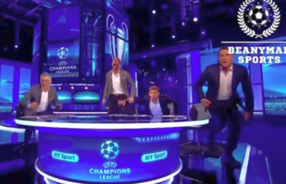 VIDEO Bucurie ISTERICĂ după victoria Barcelonei! O vedetă a Realului a alergat prin studioul televiziunii! Gerrard și Ferdinand au făcut show