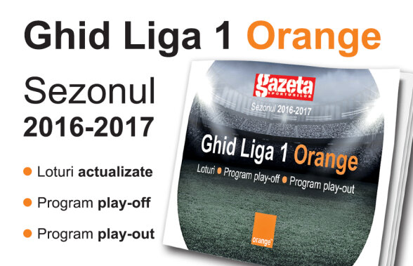 Luni, 13 martie, găsiţi la toate chioşcurile de ziare, Ghidul Liga 1 Orange, GRATUIT numai cu Gazeta Sporturilor. 