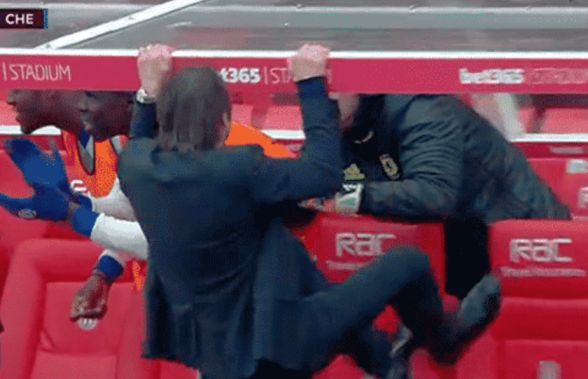VIDEO Bucurie nebună a lui Conte după golul lui Chelsea » Cum a reacționat italianul
