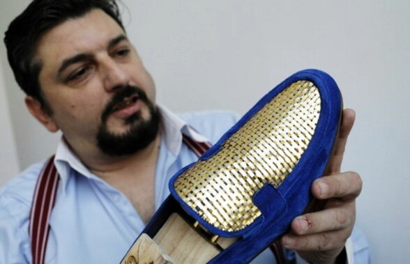 Un italian a pus un pariu nebun: vrea să vândă încălţăminte suflată în aur