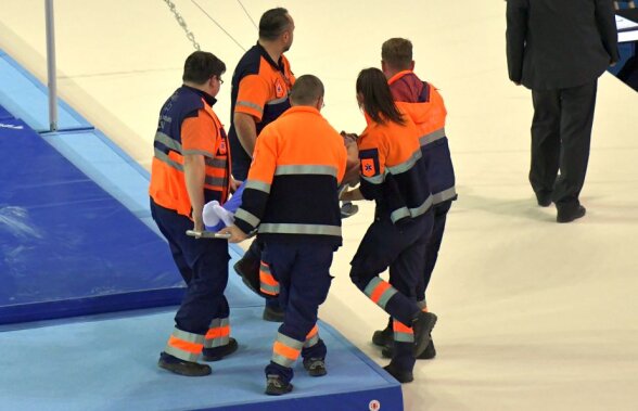 FOTO Incident în prima zi la CE de gimnastică! Un român a căzut și a fost luat de SMURD » UPDATE Care e primul diagnostic