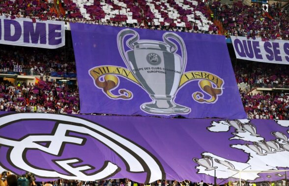 FOTO Fanii lui Atletico răspund după coregrafia realizată de fanii Realului în Liga Campionilor: "Ne e milă de voi, cum e să afișezi un banner printat de Florentino Perez?"