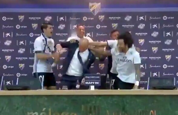 VIDEO Conferința lui Zidane, înteruptă de jucători » Și-au udat antrenorul cu șampanie: "Campeones, campeones"