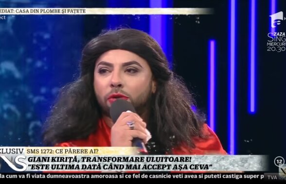 VIDEO + FOTO Giani Kiriță a șocat pe toată lumea » A apărut la TV îmbrăcat în femeie: "De ce, Giani, de ce?"