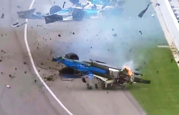 VIDEO Accident horror în Indy 500! Mașina a luat foc în aer și a fost distrusă în întregime