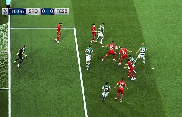 Sporting - FCSB // FOTO Portughezii au cerut penalty în minutul 10 al duelului cu FCSB