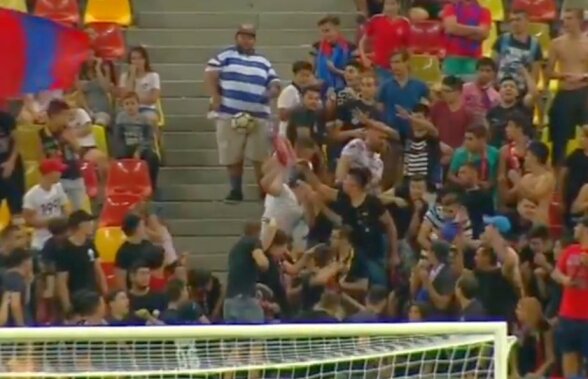 VIDEO Momente dureroase pentru un fan stelist aflat la meciul cu FC Botoșani
