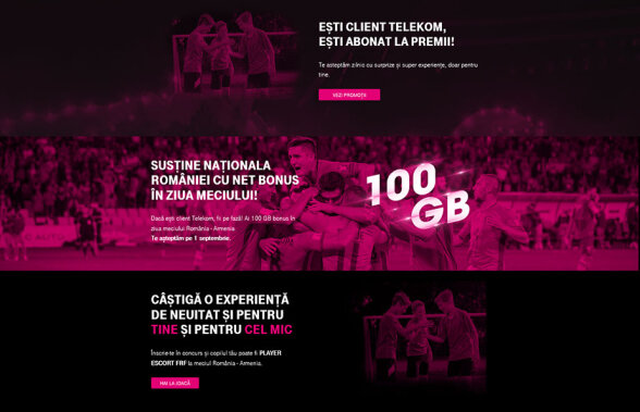 Telekom continuă misiunea #NetLiberare oferind 100 GB bonus și multe alte beneficii pentru suporterii echipei naționale de fotbal pe netliberare.ro