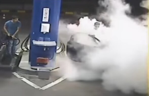 VIDEO Și-a aprins o țigară într-o benzinărie și a primit imediat o lecție de viață