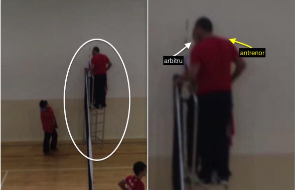 VIDEO ȘI FOTO ȘOCANTE Cap în gură la 3 metri înălțime: antrenorul acuzat de abuz asupra minorilor a urcat în scaun și a lovit un arbitru! Reacția victimei + spectator amenințat: “Îți rup capul”
