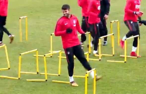VIDEO Cum s-a făcut de râs Diego Costa la primul antrenament la Atletico  