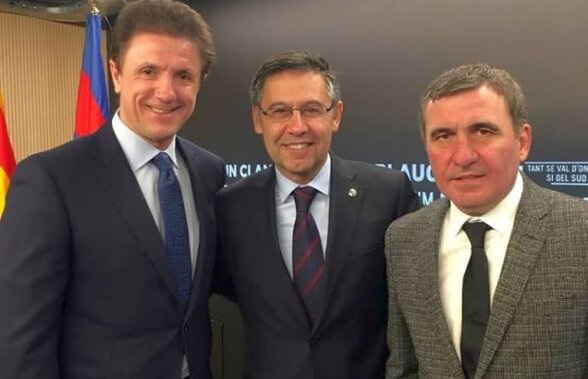 FOTO Vizită-surpriză pentru Popescu și Hagi pe Camp Nou » Mesajul "Baciului" după victoria Barcelonei