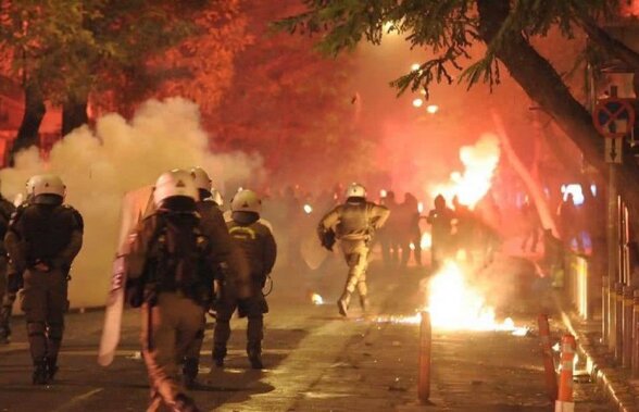 VIDEO Străzile din Atena, ring de luptă pentru fanii lui PAOK și AEK! Suporterii au făcut prăpăd înainte de finala Cupei Greciei