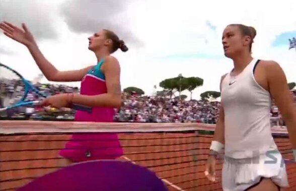 VIDEO + FOTO Imagini incredibile la Roma cu una dintre rivalele Simonei Halep: a rupt scaunul arbitrului cu racheta, după o decizie controversată!