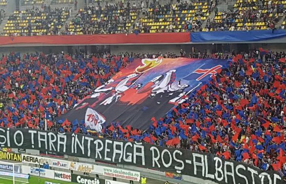 FOTO Lupta CFR - FCSB s-a dat și la scenografii » "O peluză, un oraș și o țară întreagă roș-albastre"