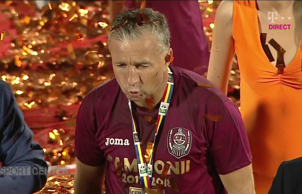 CFR CLUJ CAMPIOANĂ // Dan Petrescu a dat recital după un nou titlu ca antrenor: "Dacă jucam ca Barcelona, ne băteam cu Dinamo pentru locul 8" » Îi atacă pe contestatari