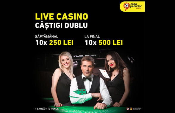 Cashback 25 % și premii în valoare de 15.000 de lei la Casinoul Casa Pariurilor