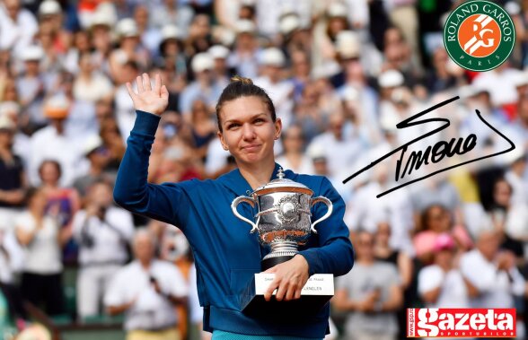 SIMONA HALEP A CÂȘTIGAT ROLAND GARROS // Downloadează un wallpaper de colecție cu autograful Simonei Halep și cu trofeul de la Roland Garros