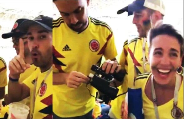 VIDEO Idee genială :D Cum au intrat columbienii cu alcool pe stadion » Protagonistul imaginilor a fost însă concediat!