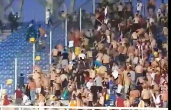 VIDEO Scene TERIBILE la amicalul Petrolul - Rapid » Fanii celor două formații s-au luat la BĂTAIE pe stadion