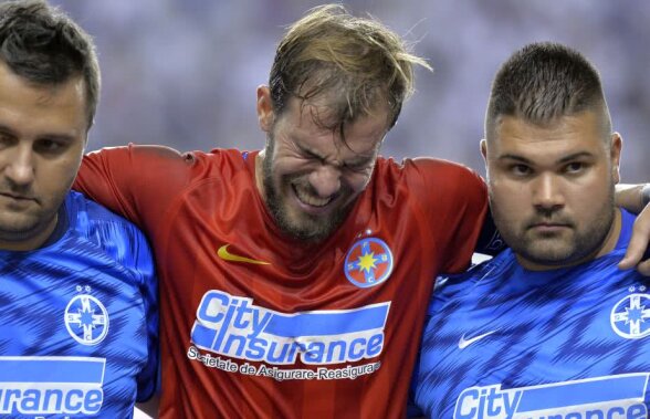 GALERIE FOTO Imaginile suferinței după meciul Hajduk - FCSB! Doi steliști au ieșit purtați pe brațe de pe teren + Număr record de faulturi