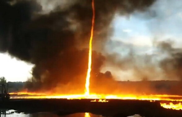 VIDEO Fenomen înfricoșător filmat: tornada de foc!
