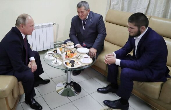 Nurmagomedov, față-n față cu Putin după ce l-a învins pe McGregor » Mesajul președintelui rus pentru luptător: "O să-i cer asta tatălui tău"