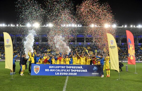 VIDEO ROMÂNIA U21 LA EURO 2019 // Bucurie fără margini pentru naționala mică după o calificare istorică! Jucătorii și Rădoi au sărbătorit cu fanii
