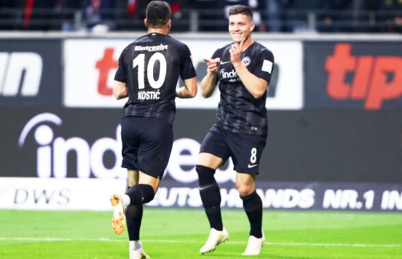 FOTO Neverosimil! Luka Jovic, posibil adversar al României U21, a marcat 5 goluri într-un meci de Bundesliga » Reușite din "Foarfecă", cu stângul, dreptul și capul 