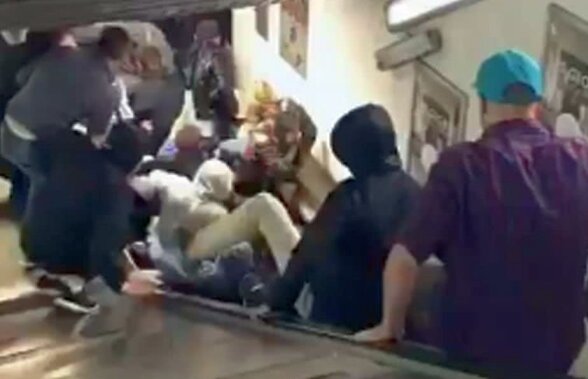 VIDEO Un fan rus s-a ales cu un picior amputat după incidentele de la Roma » Care ar fi cauza haosului petrecut la metrou înainte de Roma - ȚSKA Moscova 