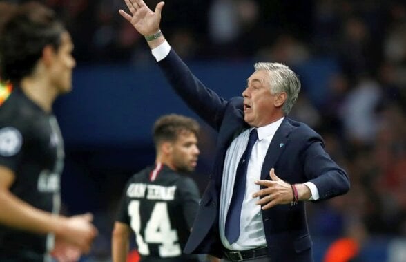 Ironiile lui Carlo Ancelotti după PSG - Napoli 2-2: "Îi eram și mai recunoscător lui Di Maria dacă făcea asta"